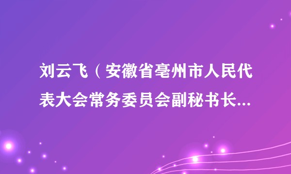 刘云飞(安徽省亳州市人民代表大会常务委员会副秘书长,九三学社亳州市筹委会副主任委员)