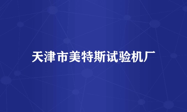 天津市美特斯试验机厂