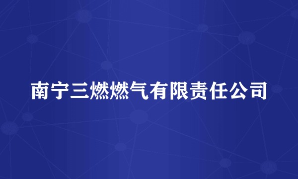 南宁三燃燃气有限责任公司