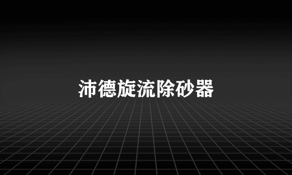 沛德旋流除砂器