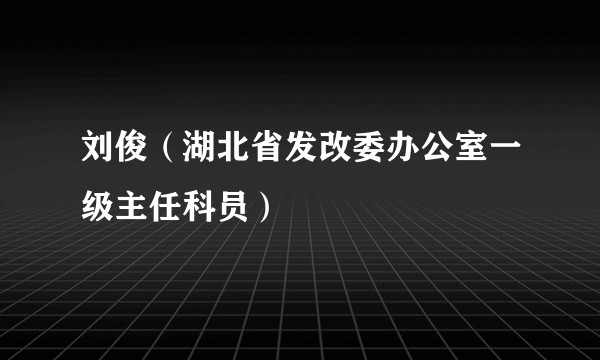 刘俊（湖北省发改委办公室一级主任科员）