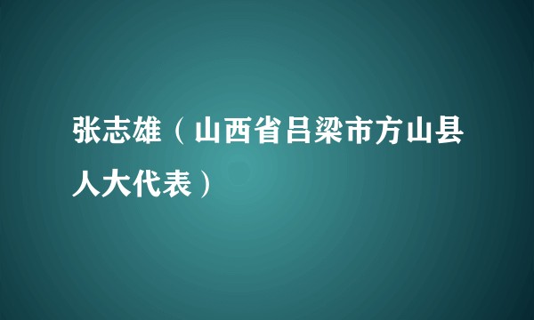 张志雄（山西省吕梁市方山县人大代表）