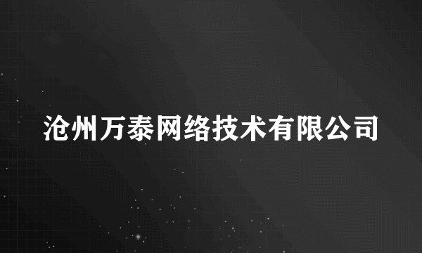 沧州万泰网络技术有限公司
