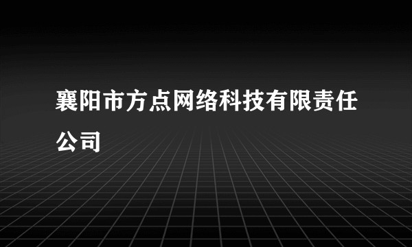 襄阳市方点网络科技有限责任公司