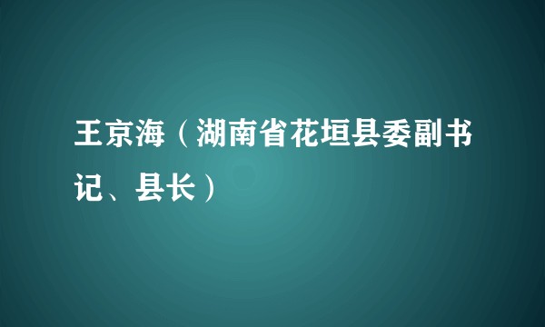 王京海（湖南省花垣县委副书记、县长）