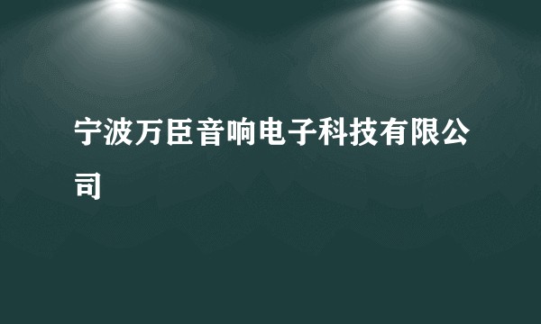 宁波万臣音响电子科技有限公司