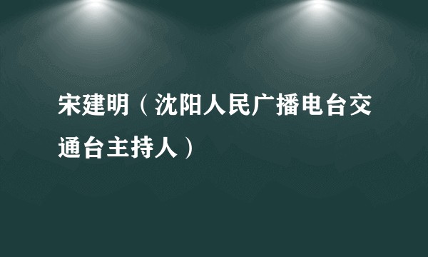 宋建明（沈阳人民广播电台交通台主持人）