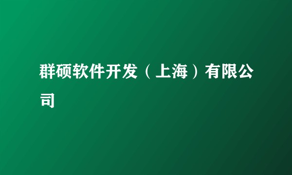 群硕软件开发(上海)有限公司