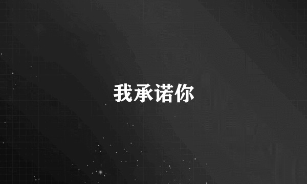 我承诺你