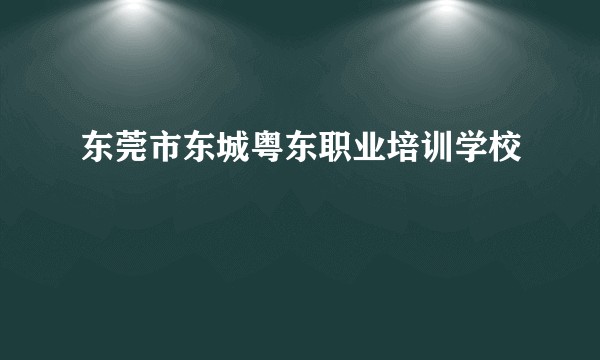 东莞市东城粤东职业培训学校