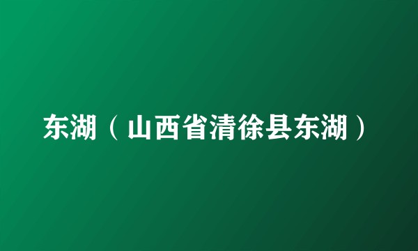 东湖（山西省清徐县东湖）