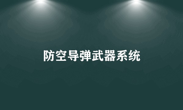 防空导弹武器系统