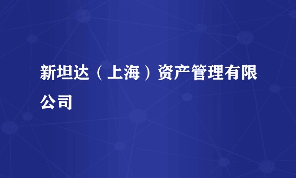 新坦达(上海)资产管理有限公司