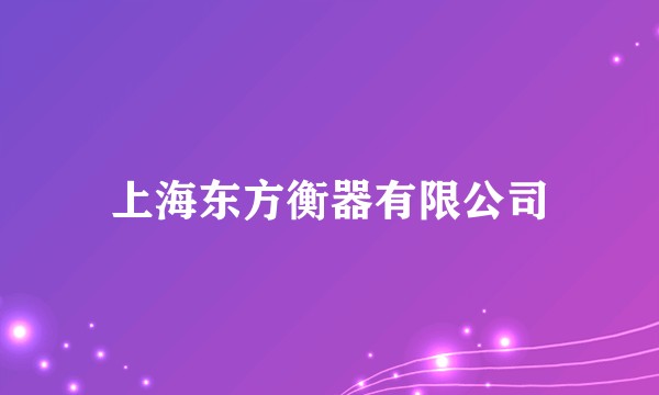 上海东方衡器有限公司