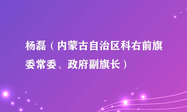 杨磊（内蒙古自治区科右前旗委常委、政府副旗长）