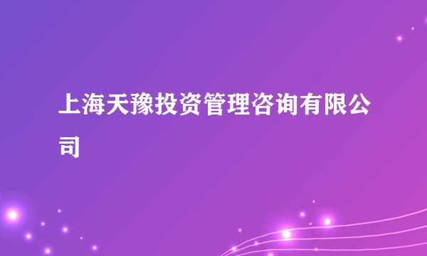 上海天豫投资管理咨询有限公司