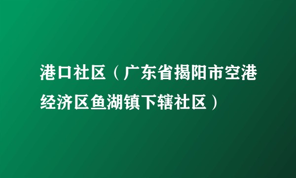 港口社区（广东省揭阳市空港经济区鱼湖镇下辖社区）