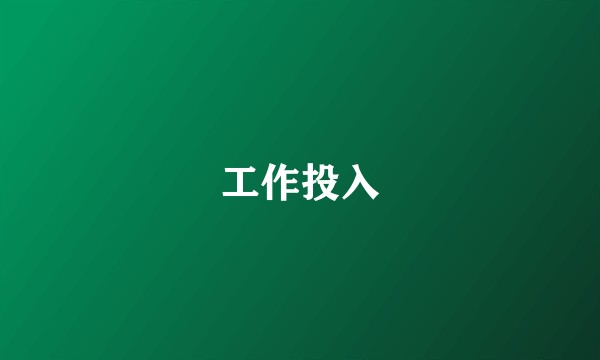 工作投入