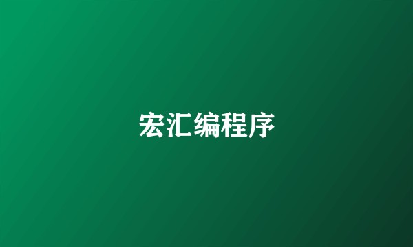 宏汇编程序