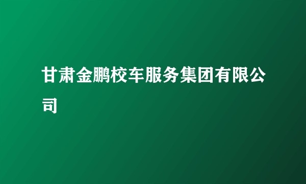 甘肃金鹏校车服务集团有限公司