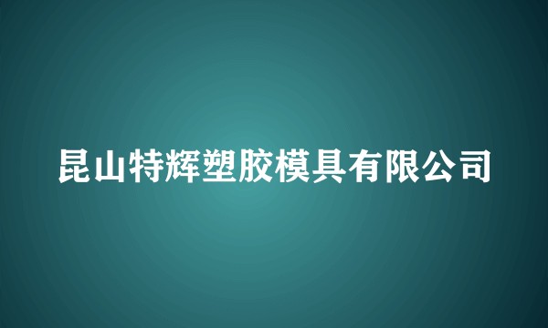 昆山特辉塑胶模具有限公司