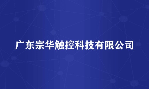 广东宗华触控科技有限公司