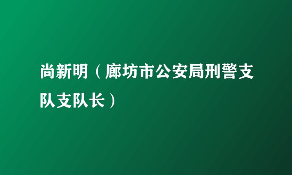 尚新明（廊坊市公安局刑警支队支队长）