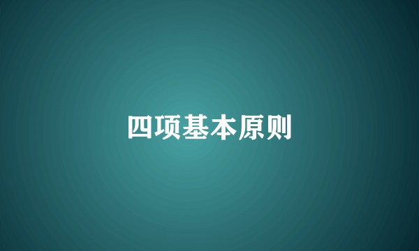 四项基本原则