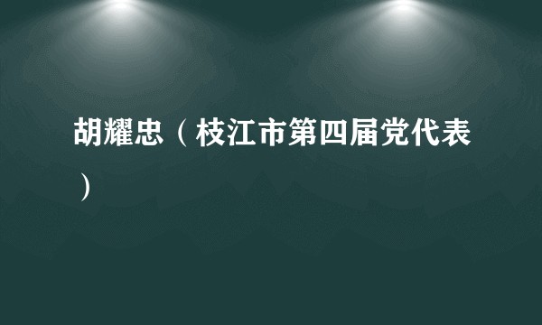 胡耀忠（枝江市第四届党代表）