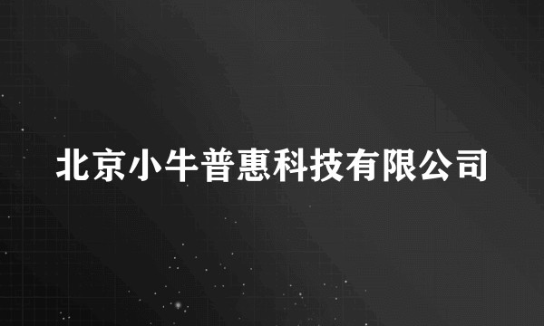 北京小牛普惠科技有限公司