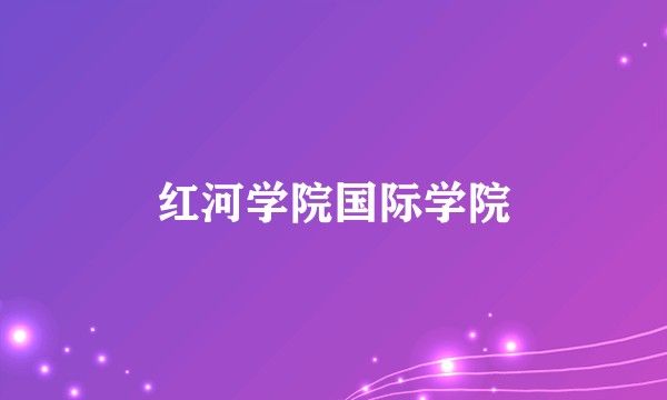 红河学院国际学院