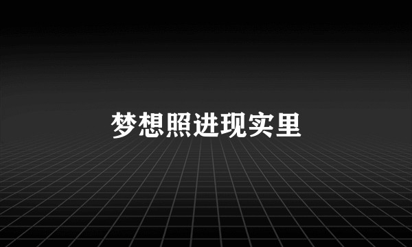 梦想照进现实里