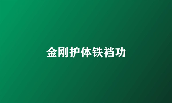 金刚护体铁裆功