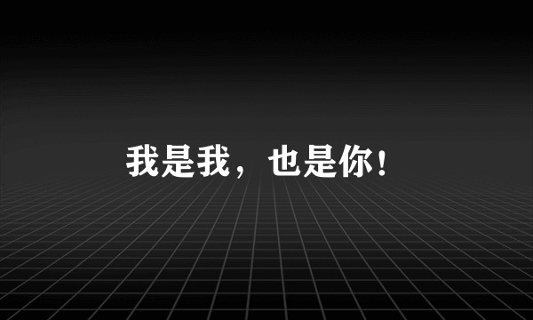 我是我，也是你！