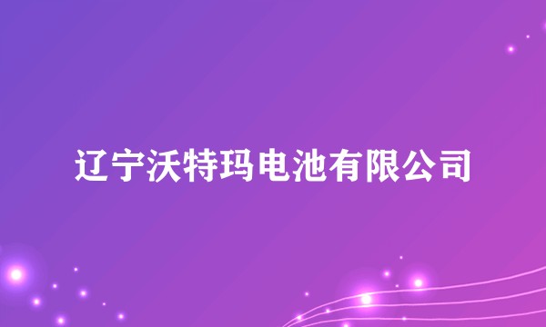辽宁沃特玛电池有限公司