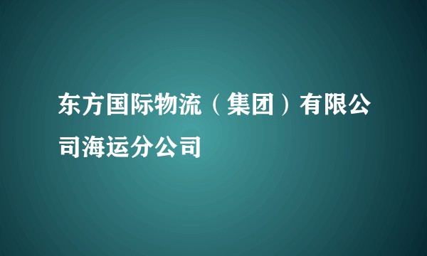 东方国际物流（集团）有限公司海运分公司