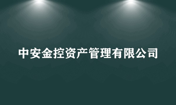 中安金控资产管理有限公司