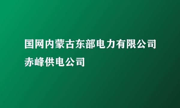 国网内蒙古东部电力有限公司赤峰供电公司