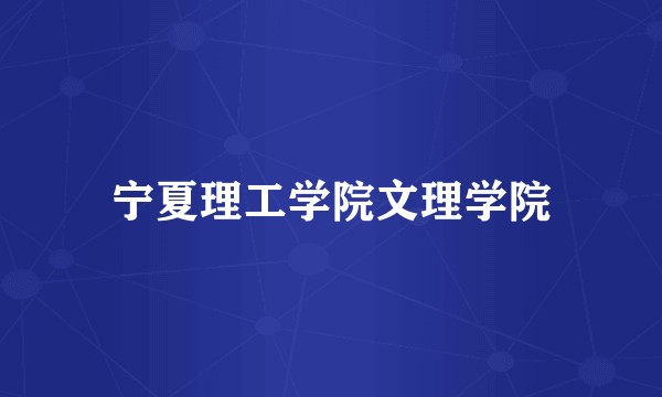 宁夏理工学院文理学院