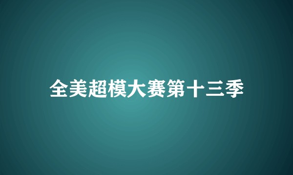 全美超模大赛第十三季