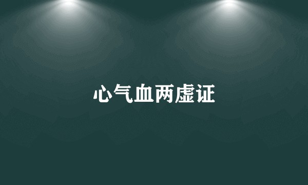 心气血两虚证