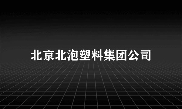 北京北泡塑料集团公司