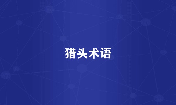 猎头术语
