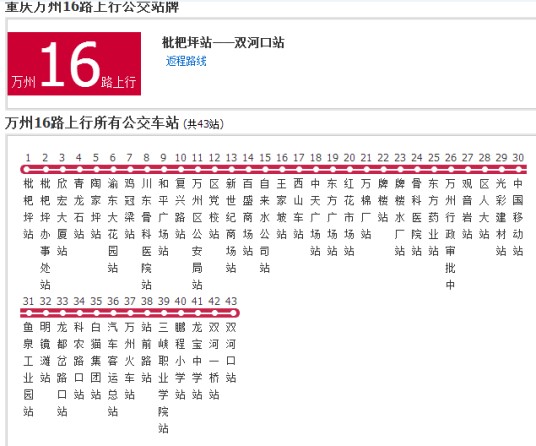 万州公交16路