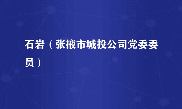 石岩（张掖市城投公司党委委员）