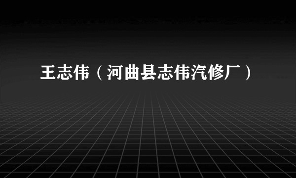 王志伟（河曲县志伟汽修厂）