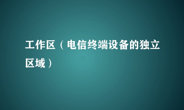 工作区（电信终端设备的独立区域）