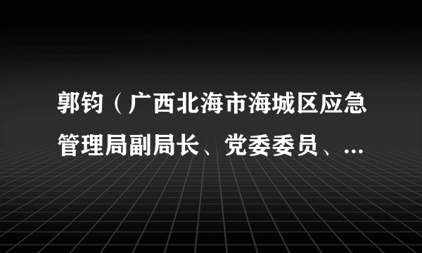 郭钧（广西北海市海城区应急管理局副局长、党委委员、二级主任科员）