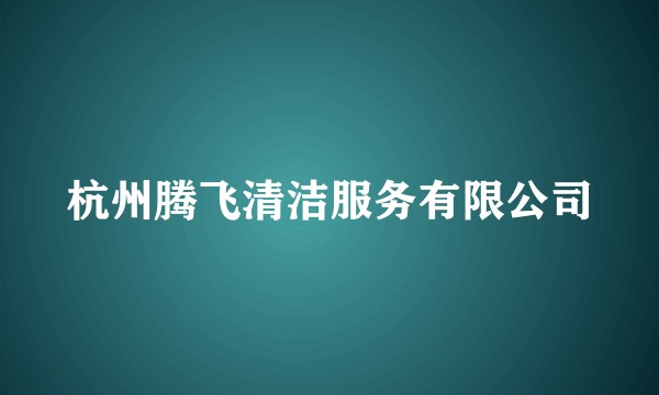 杭州腾飞清洁服务有限公司
