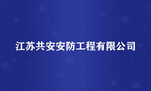 江苏共安安防工程有限公司